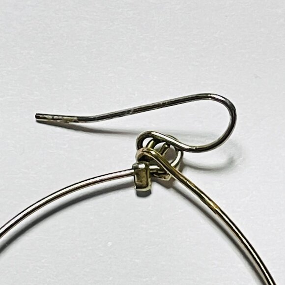 Disney Mickey Mouse Charm Hoop Earrings Gold Tone Beaded Drop - Picture 10 of 11